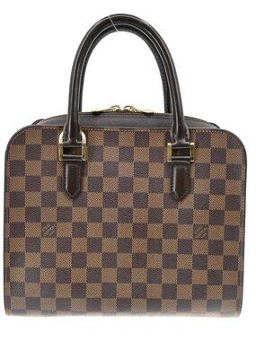 2 LOUIS VUITTON TRIANA HANDBAG DAMIER CANVAS EBENE